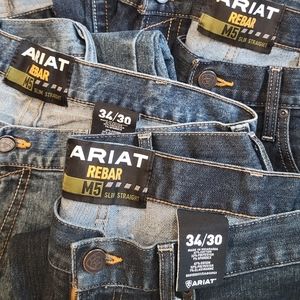 3 Pairs M5 Slim Cut Ariat Jeans. All size 34/30